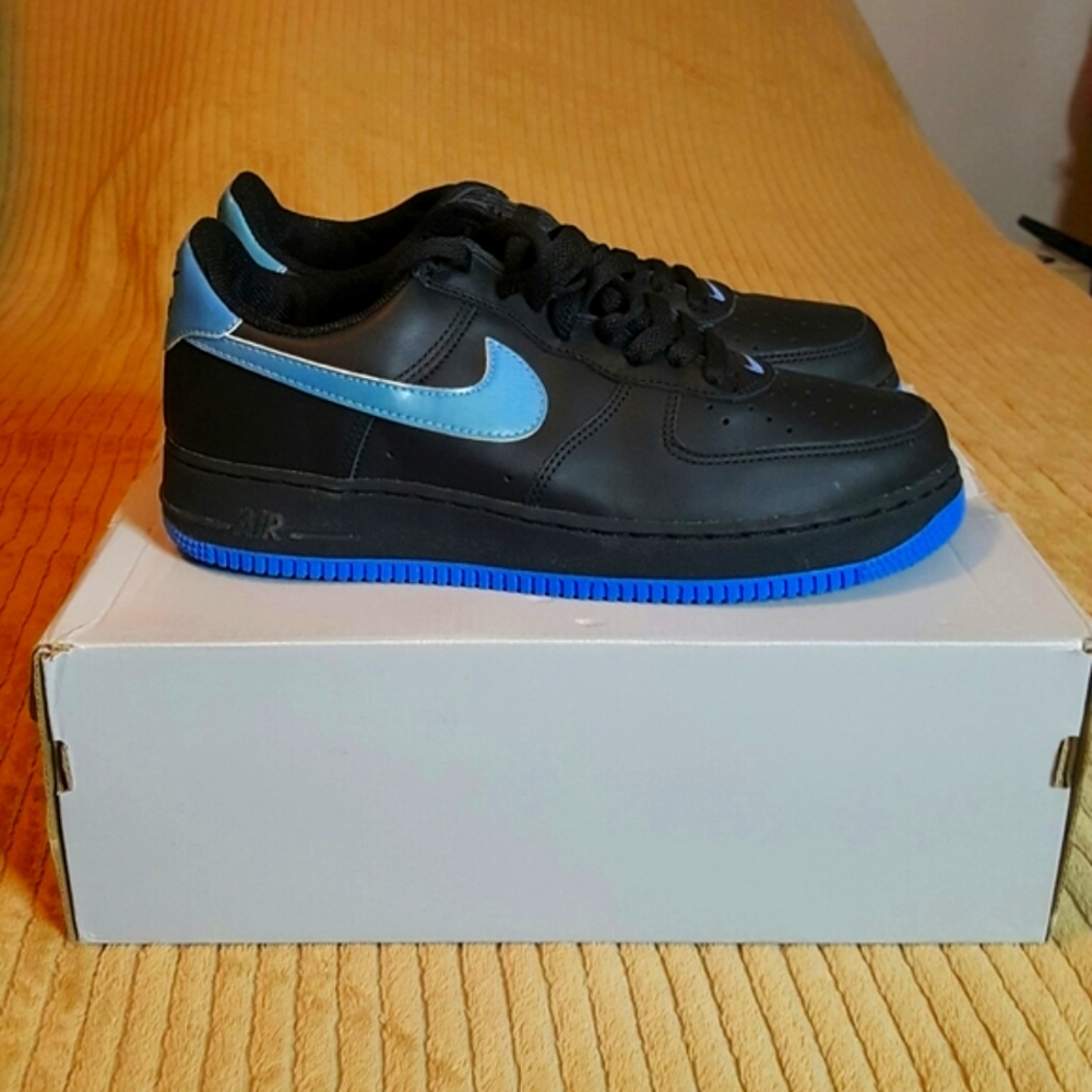 Nike Air Force 1 Low 'Black/ University Blue' 307109-041 Womens 11 Mens 9.5